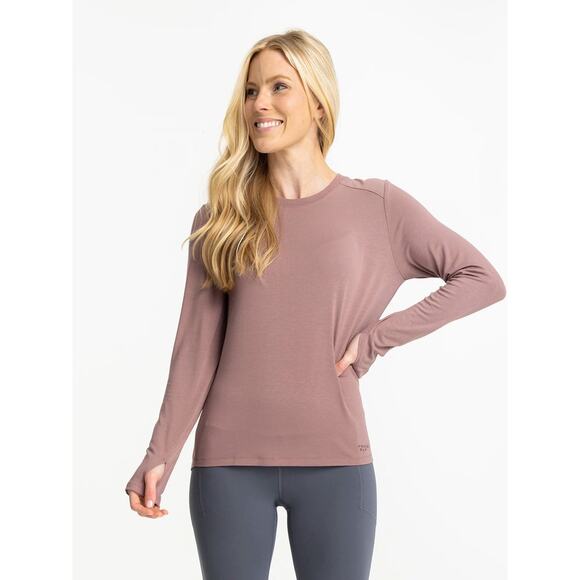 Free Fly Womens Shirt Sz XL Bamboo Shade Long Sleeve ll Thumb Holes Crew Neck - Picture 1 of 8